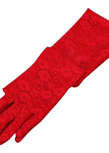 Kırmızı Dantel Kadın Eldiven - Görsel 3