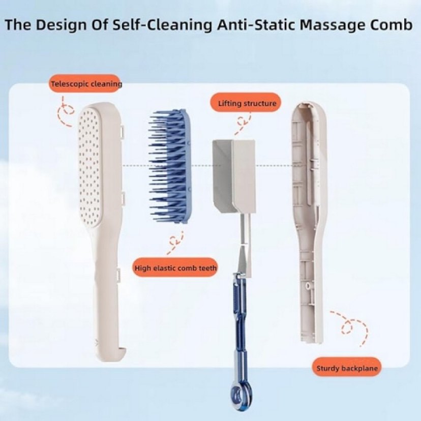 Renkli Saplı Saç Fırçası ve Tarağı - Görsel 3