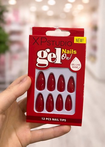 Parlak Kırmızı Takma Tırnak - Görsel 2