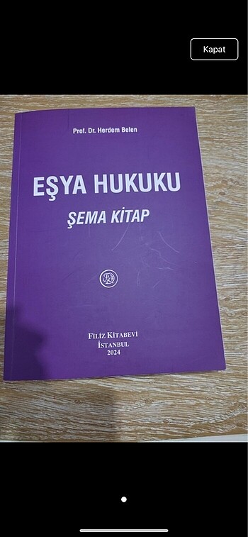 eşya hukuku şema kitap