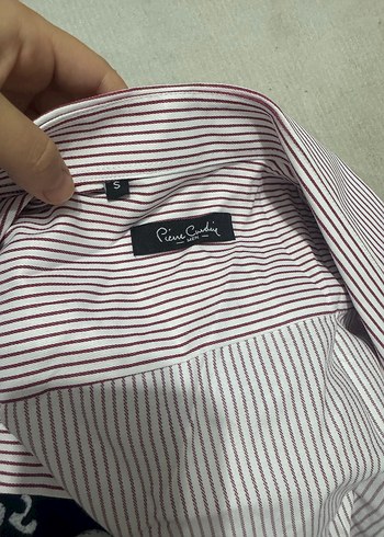 Bordo beyaz Erkek uzun Kollu Gömlek