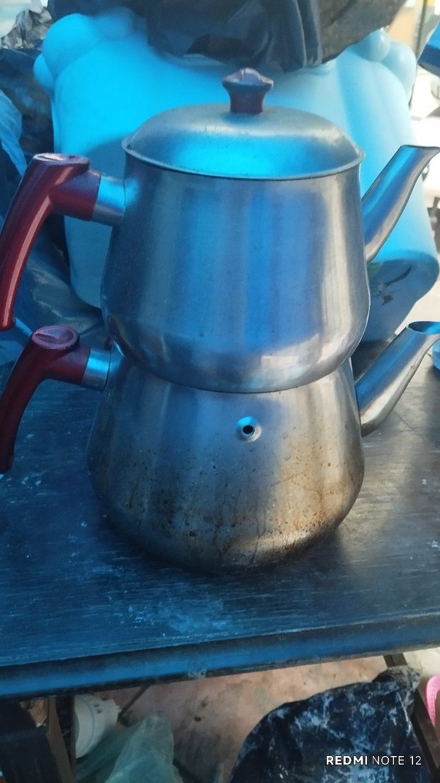 Gri Çift Demlikli Çaydanlık - Görsel 3