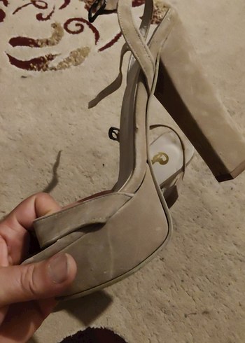Zara Bej Platform Topuklu Kadın Abiye Ayakkabı