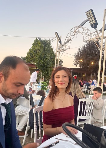 Bordo Uzun Abiye Elbise - Görsel 2