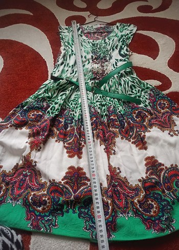 Renkli, Desenli, Uzun Bohem Elbise - Görsel 5