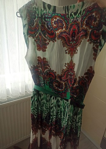 Renkli, Desenli, Uzun Bohem Elbise - Görsel 4