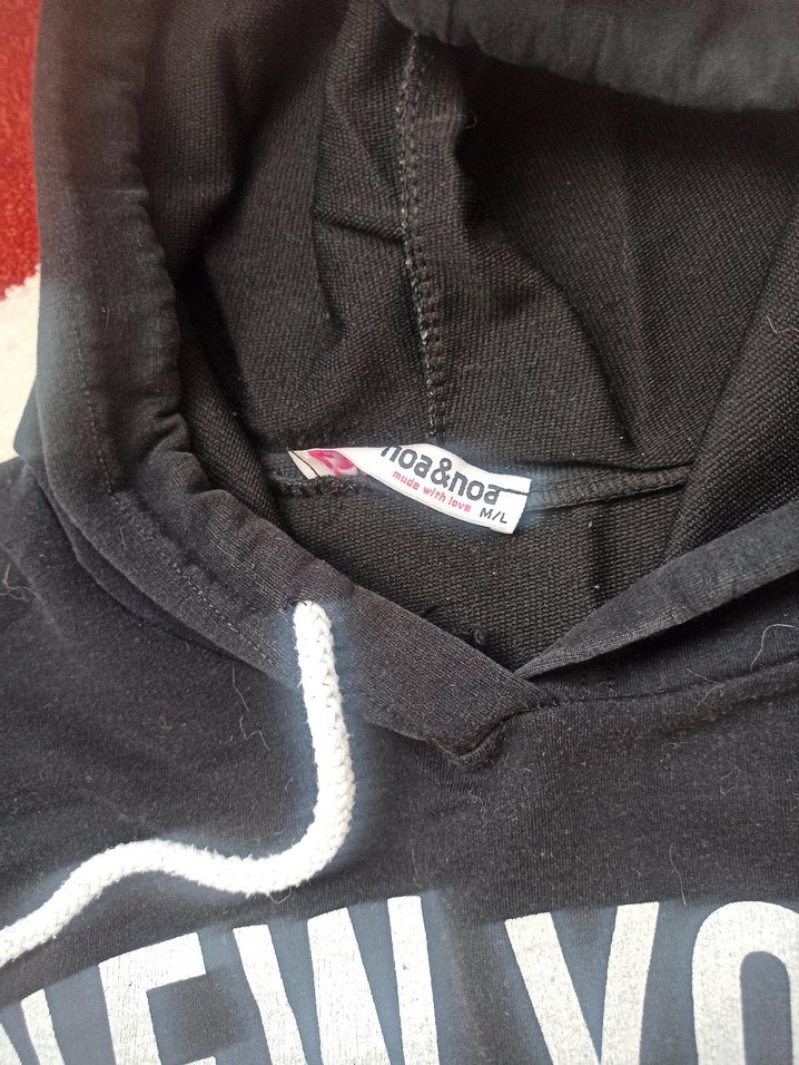 Siyah Baskılı Kapüşonlu Kadın Sweatshirt - Görsel 5