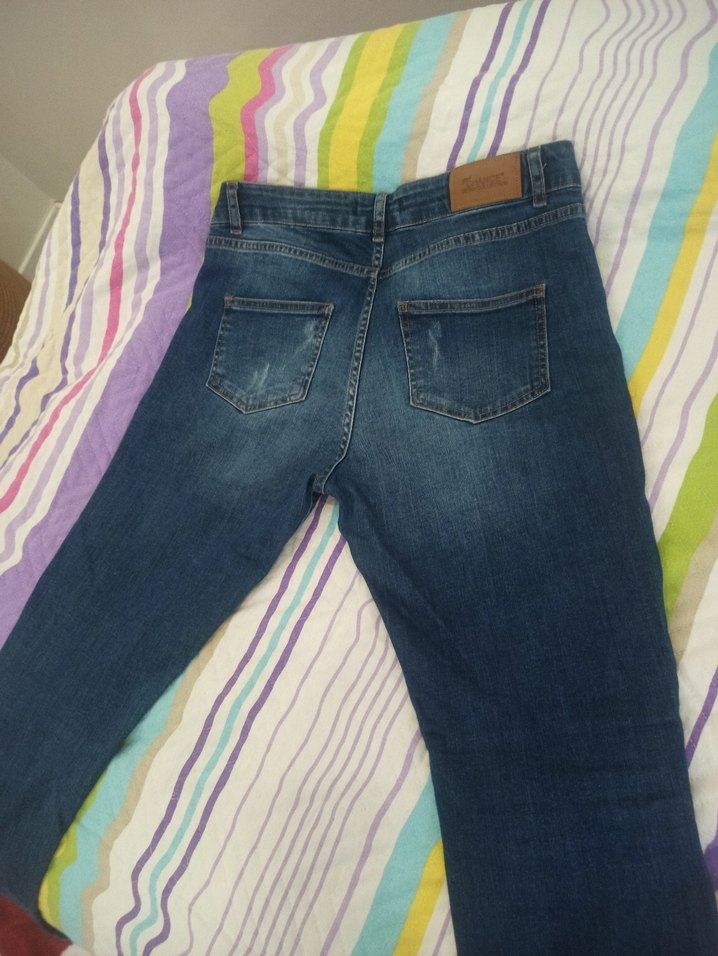 Mavi Payetli Nakışlı Kadın Jean tasli kot pantolon - Görsel 5