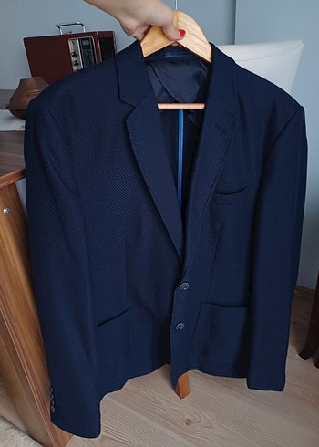 Düğmeli Koyu Mavi Erkek Takım Ceket