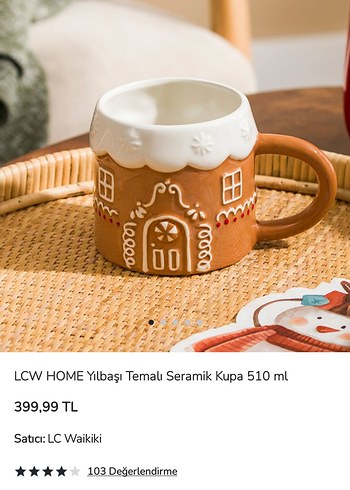 Beden LCW HOME Yılbaşı Temalı Seramik Kupa 510 ml