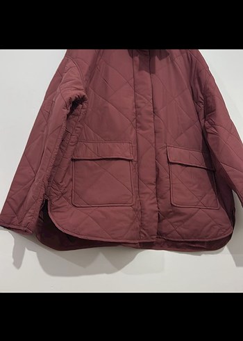 l Beden bordo Renk Kadın Pudra Pembe Kapitone Mont