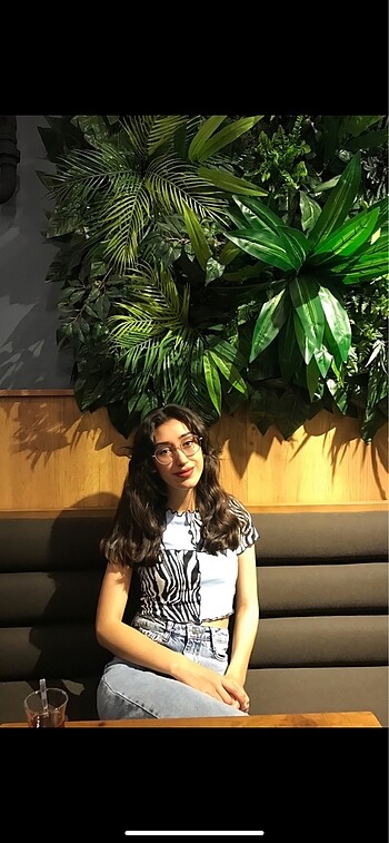s Beden mavi Renk Crop zebra desen