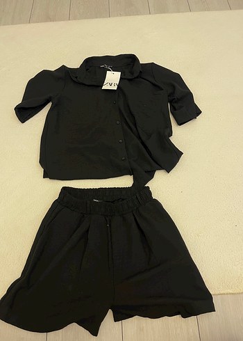 Zara Siyah Minimal İkili Takim