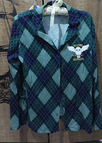 Uzun Kollu Yeşil Kareli Pijama Üstü - Görsel 2