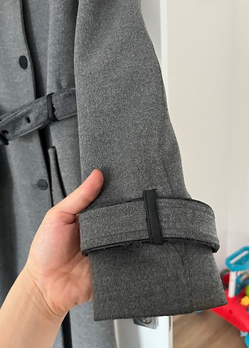 Zühre Kürklü Gri Kaban - Görsel 5