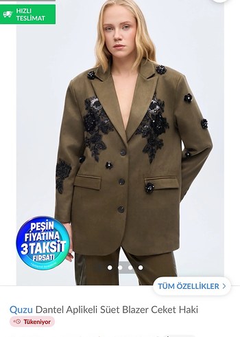 Quzu süet blazer - Görsel 7