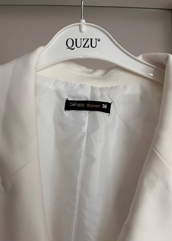 Defacto Oversize Beyaz Blazer Ceket - Görsel 3