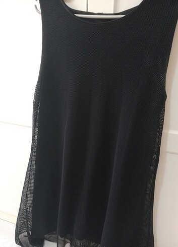 Siyah yazlık elbise  - Görsel 3