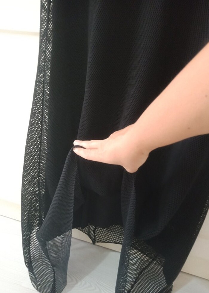 Siyah yazlık elbise  - Görsel 4