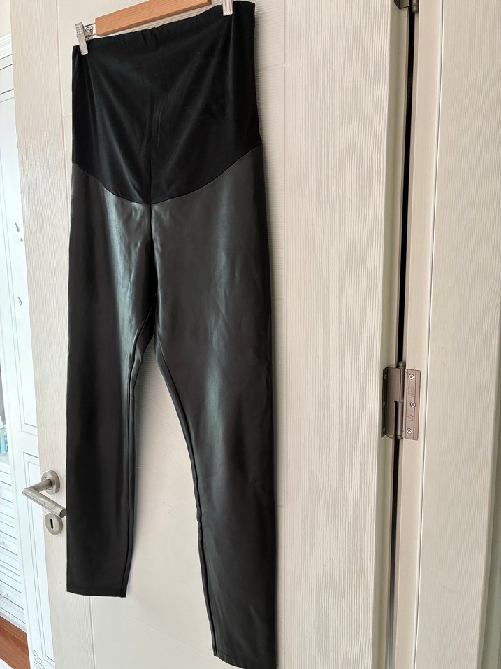 Deri siyah hamile tayt - Görsel 4