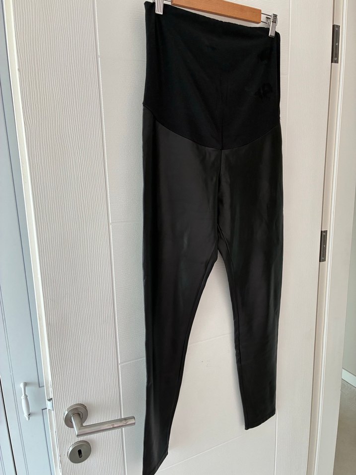 Deri siyah hamile tayt - Görsel 2