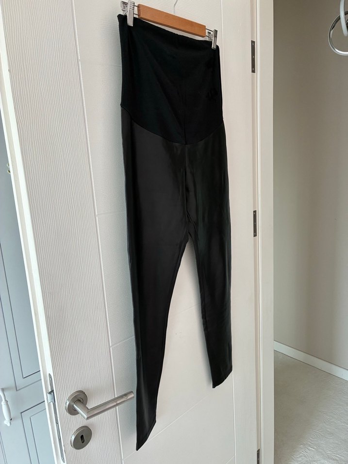 Deri siyah hamile tayt - Görsel 3