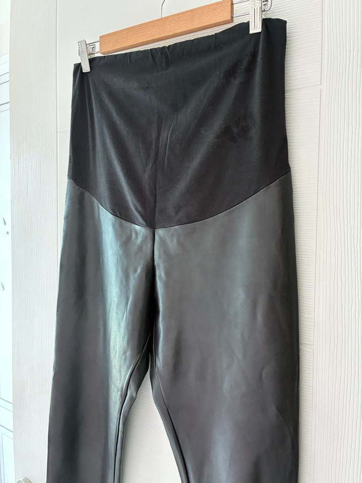 Deri siyah hamile tayt - Görsel 5