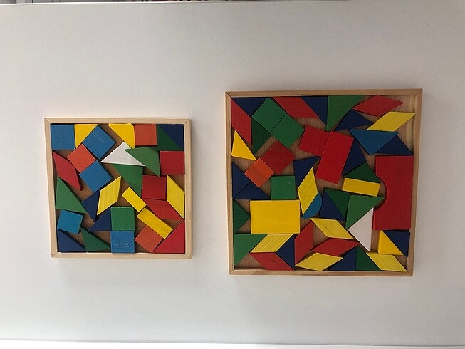 Ahşap geometrik şekiller tangram