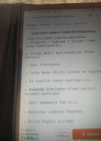 Beyaz Airfel tasina bilir kilima ve ısıtıcı - Görsel 7