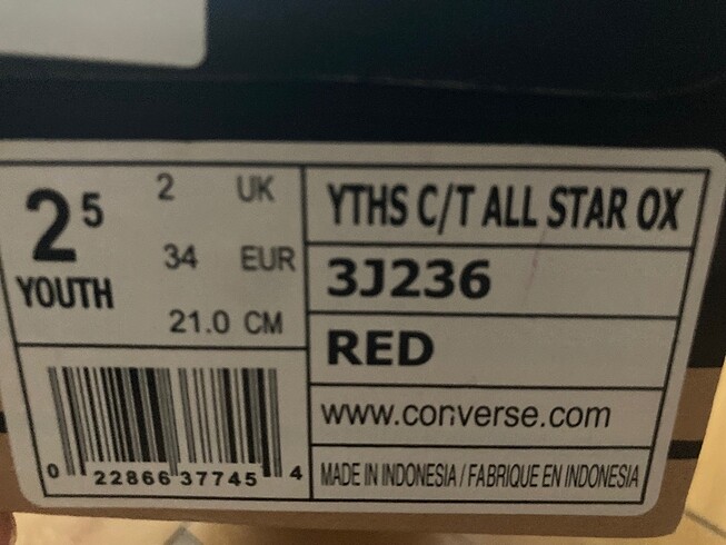 34 Beden Converse All Star