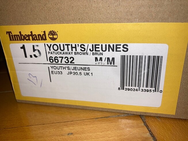 33 Beden Timberland bot çocuk (orjinaldir).