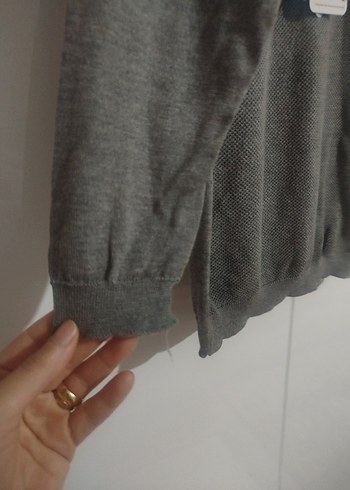 Gri Erkek Çocuk Örgü Sweatshirt - Görsel 4