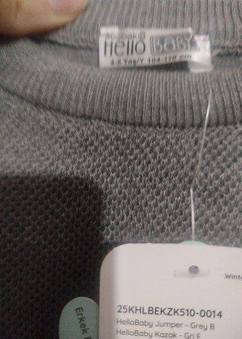 Gri Erkek Çocuk Örgü Sweatshirt - Görsel 5