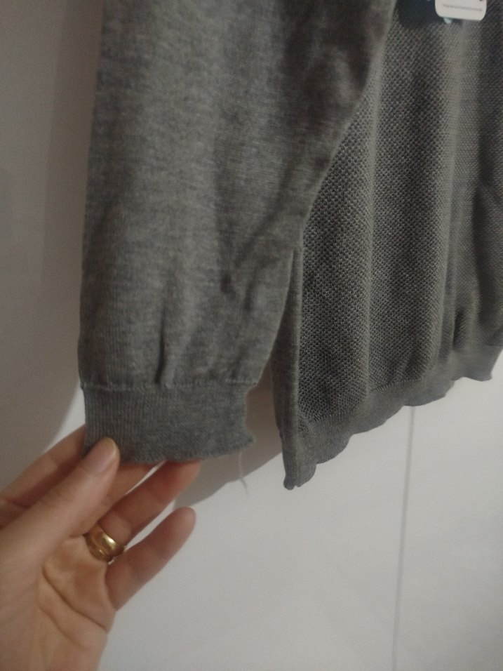 Gri Erkek Çocuk Örgü Sweatshirt - Görsel 4