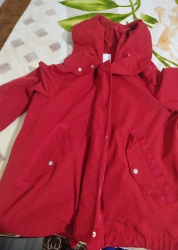 Düğmeli Kırmızı Kadın Midi Ceket - Görsel 4