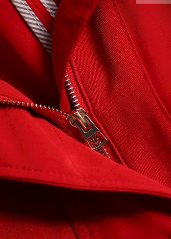 Düğmeli Kırmızı Kadın Midi Ceket - Görsel 6