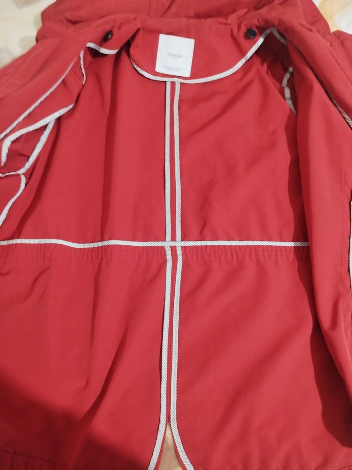 Düğmeli Kırmızı Kadın Midi Ceket - Görsel 5