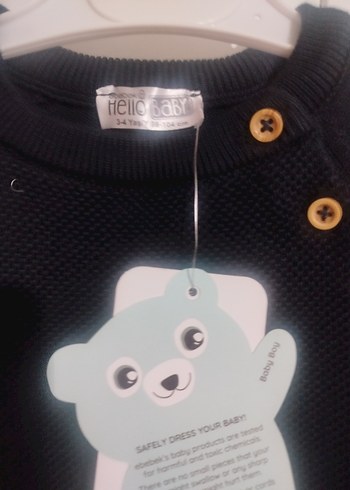 Düğmeli lacivert Erkek Çocuk  Kazak - Görsel 3