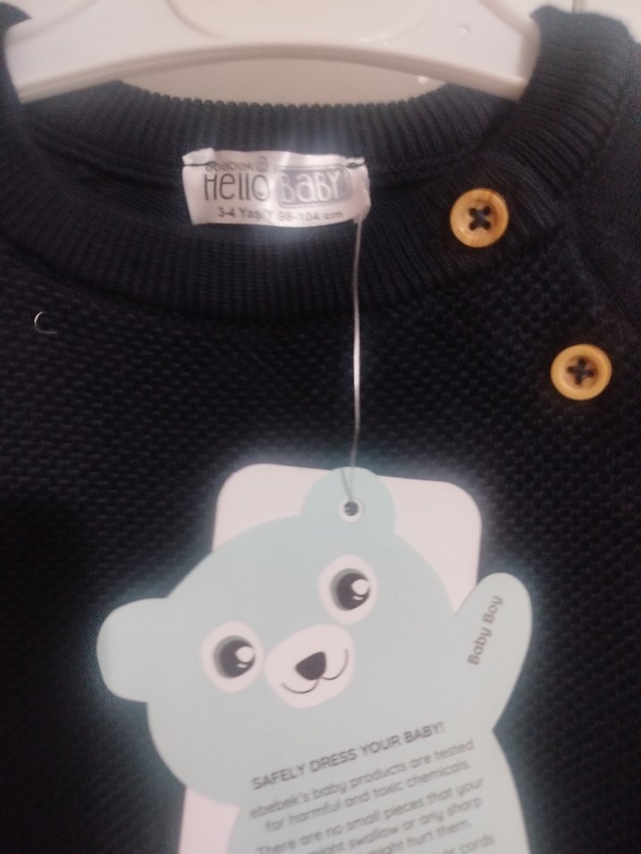 Düğmeli lacivert Erkek Çocuk  Kazak - Görsel 3