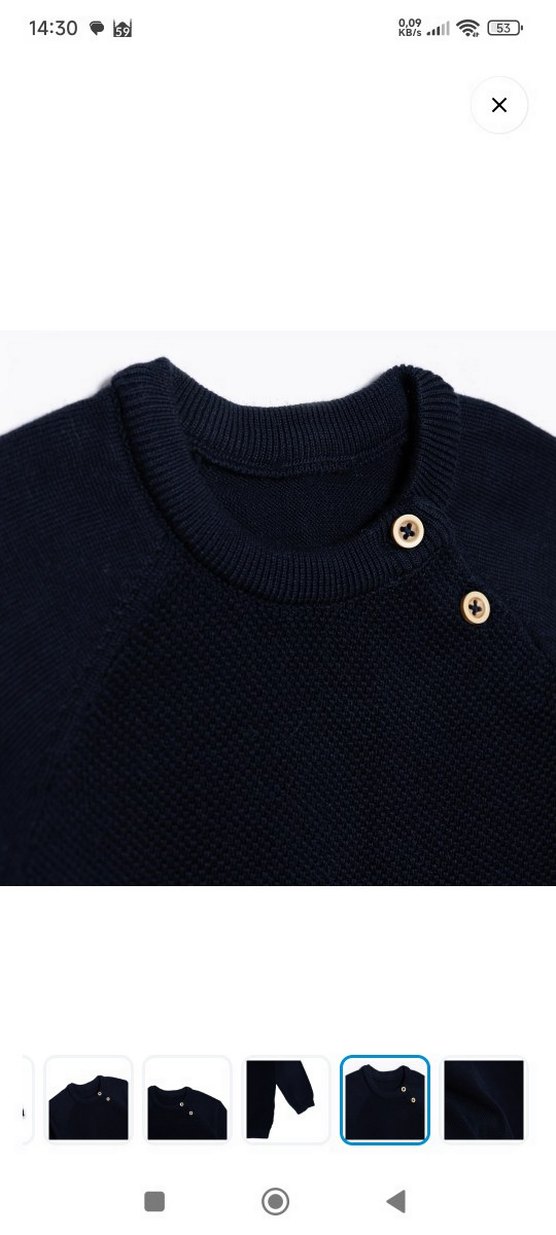 Düğmeli lacivert Erkek Çocuk  Kazak - Görsel 2