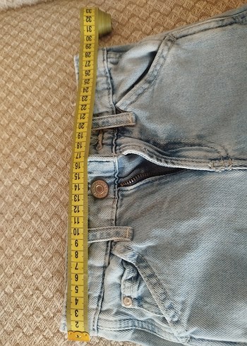 Gri bol kesim kot pantolon - Görsel 4