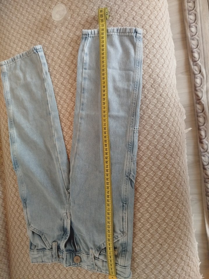 Gri bol kesim kot pantolon - Görsel 5