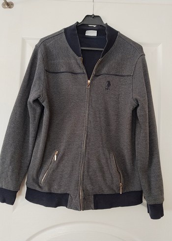 U.S polo marka as beden Gri Fermuarlı Erkek Sweatshirt