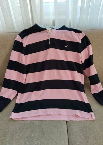 3xl Beden Smile marka XXXL Düğmeli kapşonlu Çizgili Sweatshirt