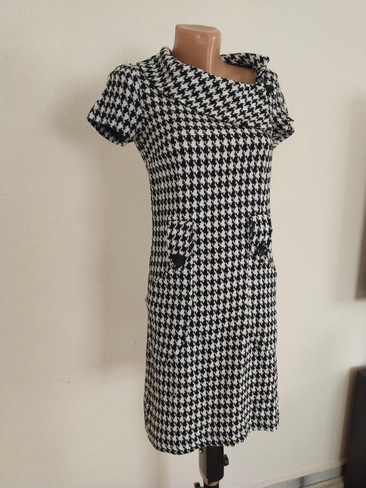 dilvin marka 38 beden Gri Kısa Kollu Midi Düğmeli Elbise - Görsel 4