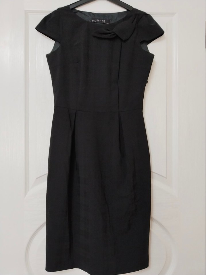 Ayhan marka S beden ,Siyah Midi Ofis Elbisesi - Görsel 2