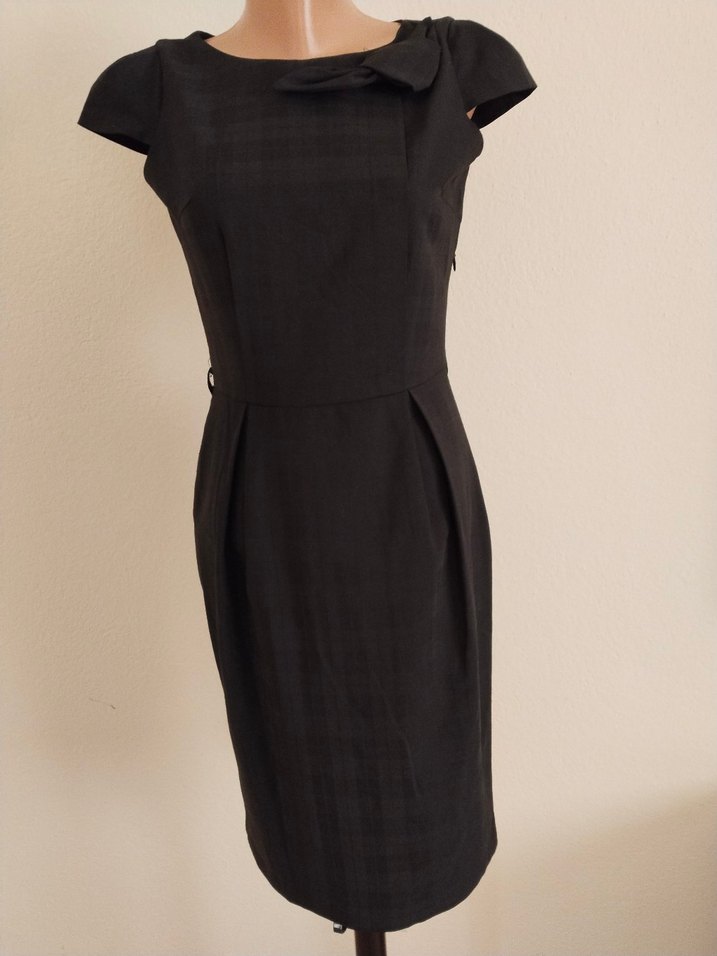 Ayhan marka S beden ,Siyah Midi Ofis Elbisesi - Görsel 4