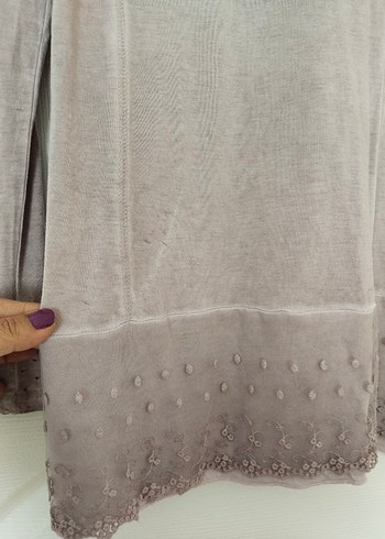 Tesini marka L beden V Yakalı Kadın Mini Sabahlık - Görsel 9