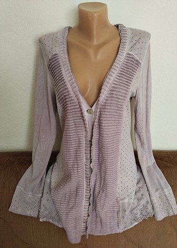 Tesini marka L beden V Yakalı Kadın Mini Sabahlık - Görsel 2