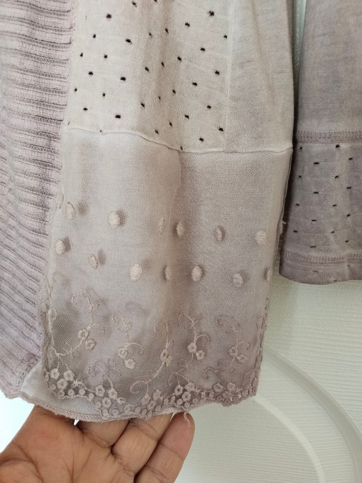 Tesini marka L beden V Yakalı Kadın Mini Sabahlık - Görsel 4